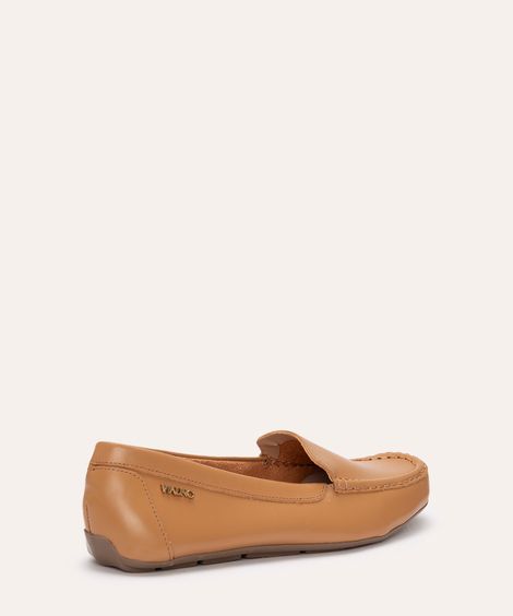 mocassim em couro via uno caramelo