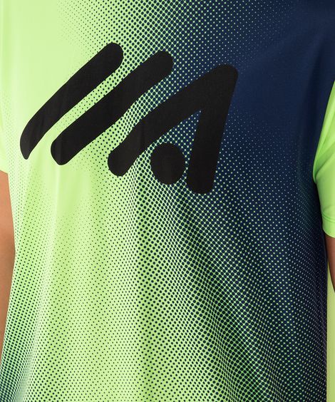 camiseta manga curta esportiva verde fluor