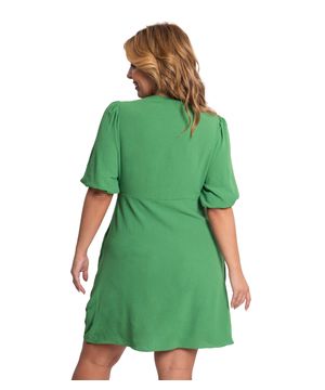 Vestido Mangas 3/4 Plus Size Secret Glam Verde