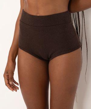 calcinha hot pant em tricot ateliê mão de mãe marrom escuro