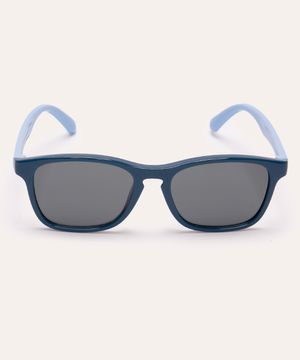 óculos de sol quadrado com proteção uv azul marinho