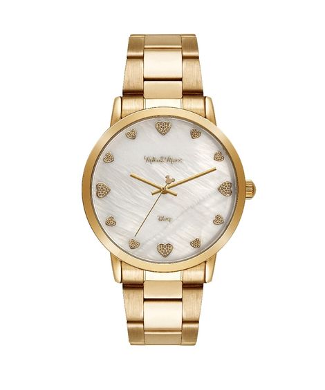 relógio analógico disney corações 99654lpmeds1 dourado