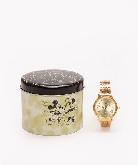 Relógio Analógico Disney 99652LPMEDS1 dourado