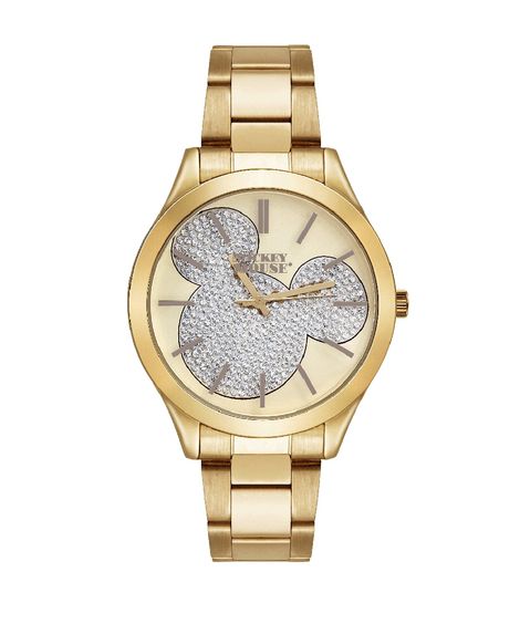 Relógio Analógico Disney Mickey Strass 99656LPMEDS1 dourado