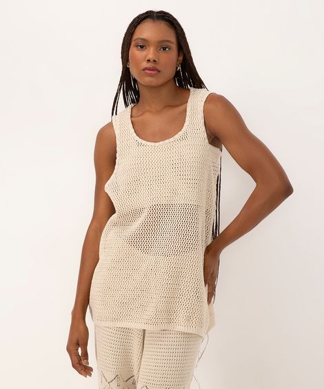 regata de tricot ateliê mão de mãe areia