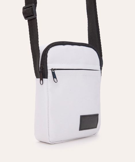 bolsa shoulder com zíper branca
