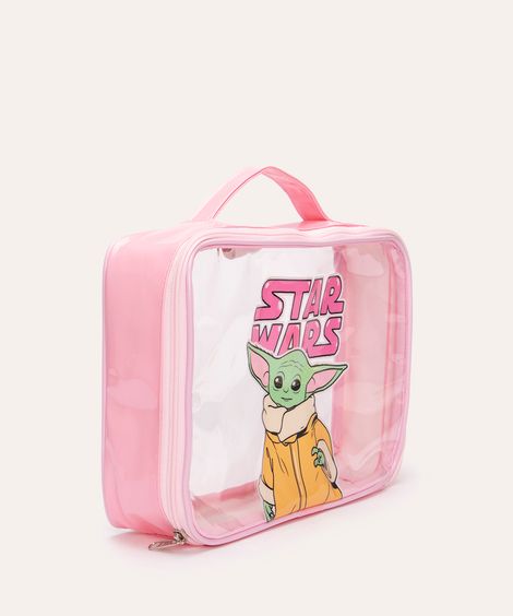 necessaire baby yoda com alça transparente