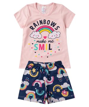 Pijama Verão Infantil Feminino Kappes Rosa