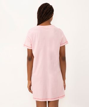 camisola de algodão hello kitty manga curta rosa chiclete