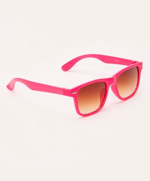 óculos de sol infantil quadrado com proteção uv rosa