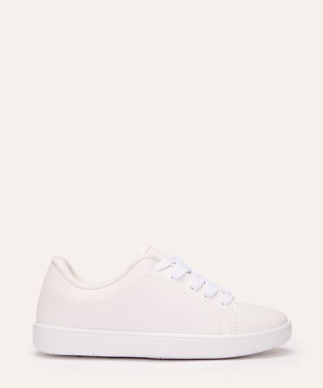 tênis infantil casual com cadarço molekinha branco