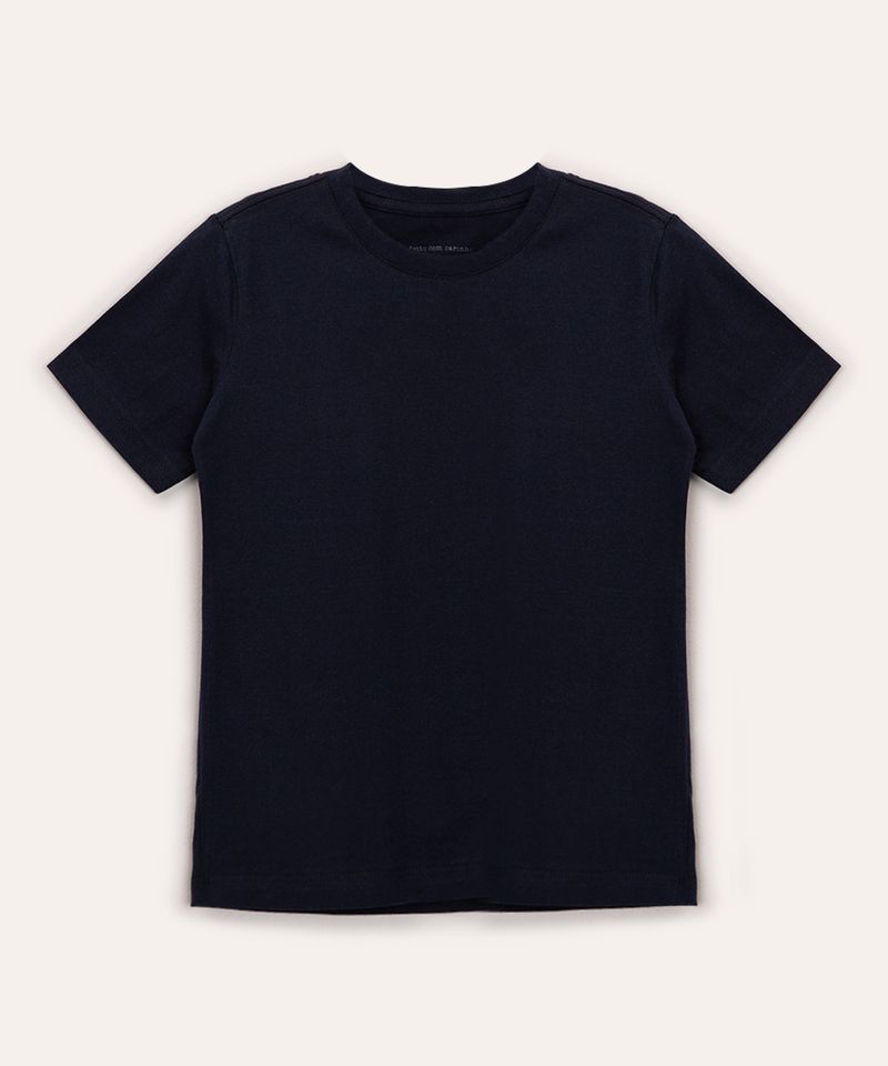 Camiseta Calvin Klein Kids Infantil Logo Azul-Marinho - Compre Agora