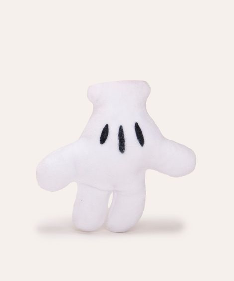 chaveiro de pelúcia luva do mickey mouse branco