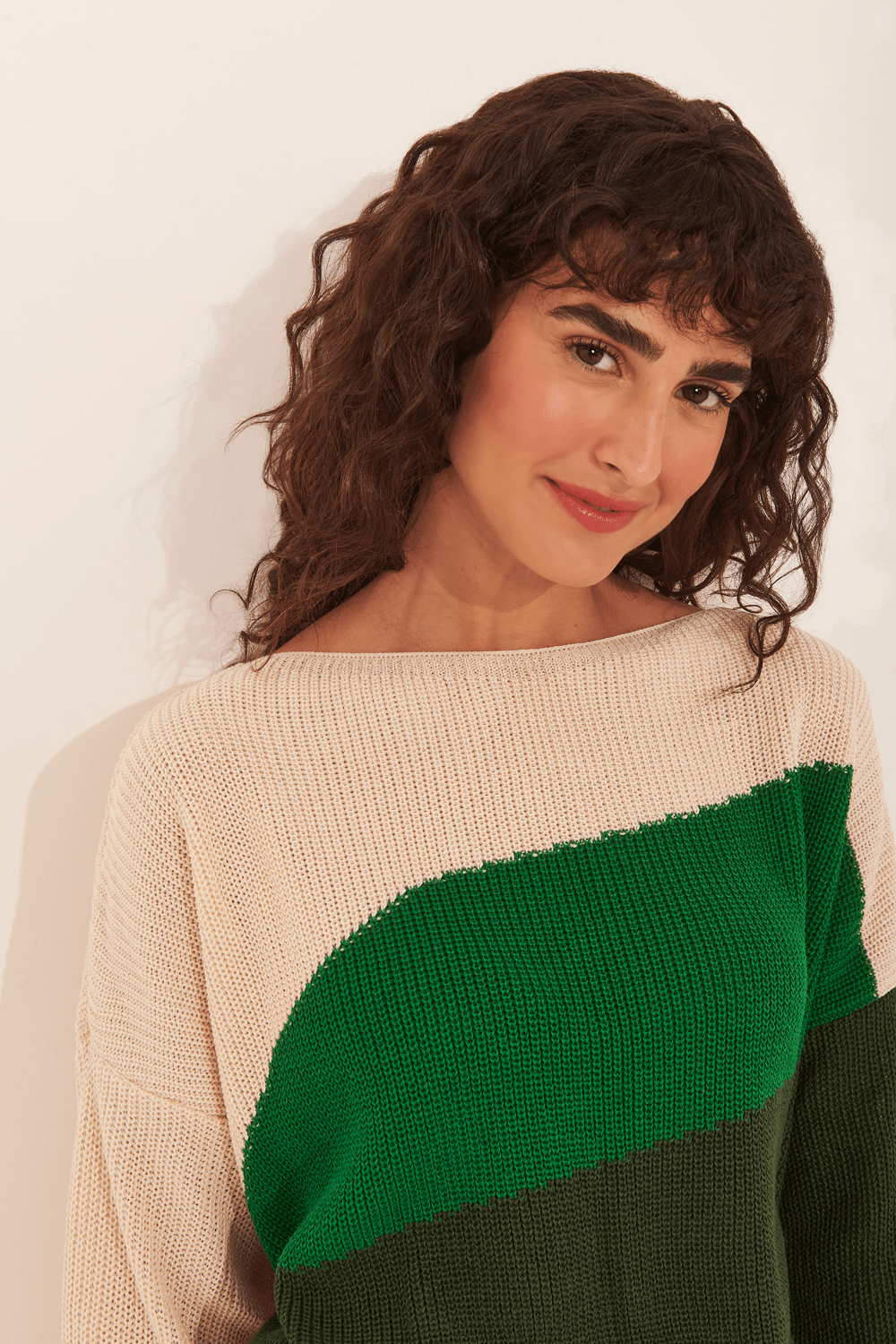 blusa tricot jacquard camila Garage Bege
