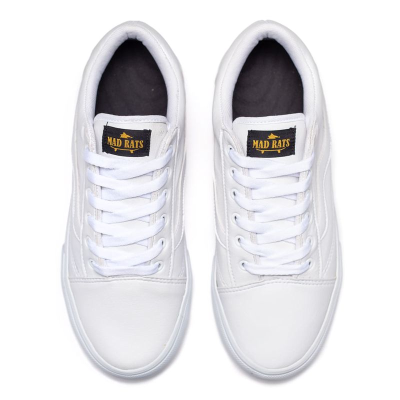 Tênis Mad Rats OldSchool PU Branco/Laranja - Tênis Feminino