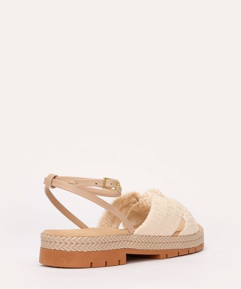 sandália flatform com corda oneself off White