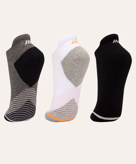 kit de 3 pares de meia training esportiva preto