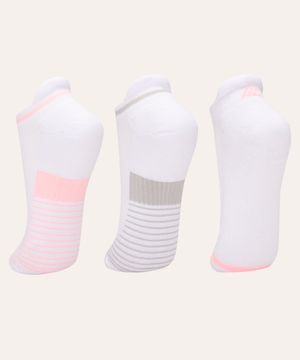 kit de 3 pares de meia training esportiva ace branco