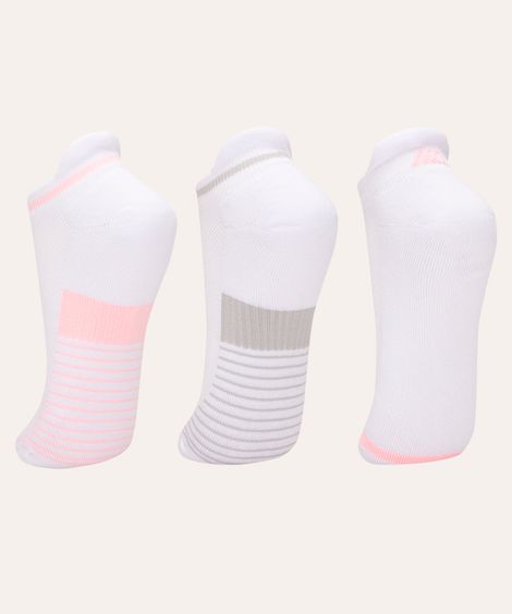 kit de 3 pares de meia training esportiva branco