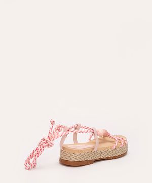 sandália infantil flatform lace up nude