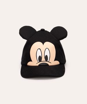 boné infantil aba curva mickey com orelhas preto