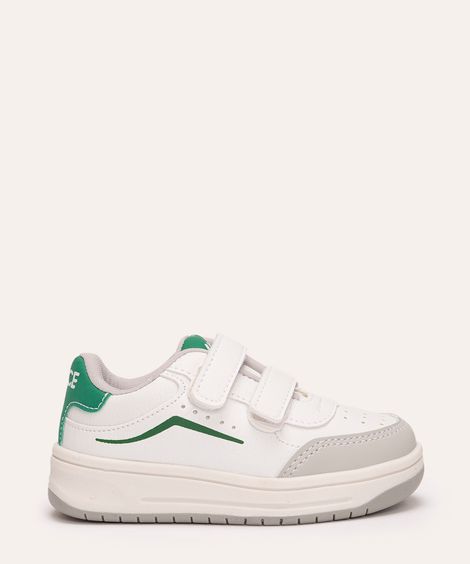 tênis infantil cano baixo velcro branco