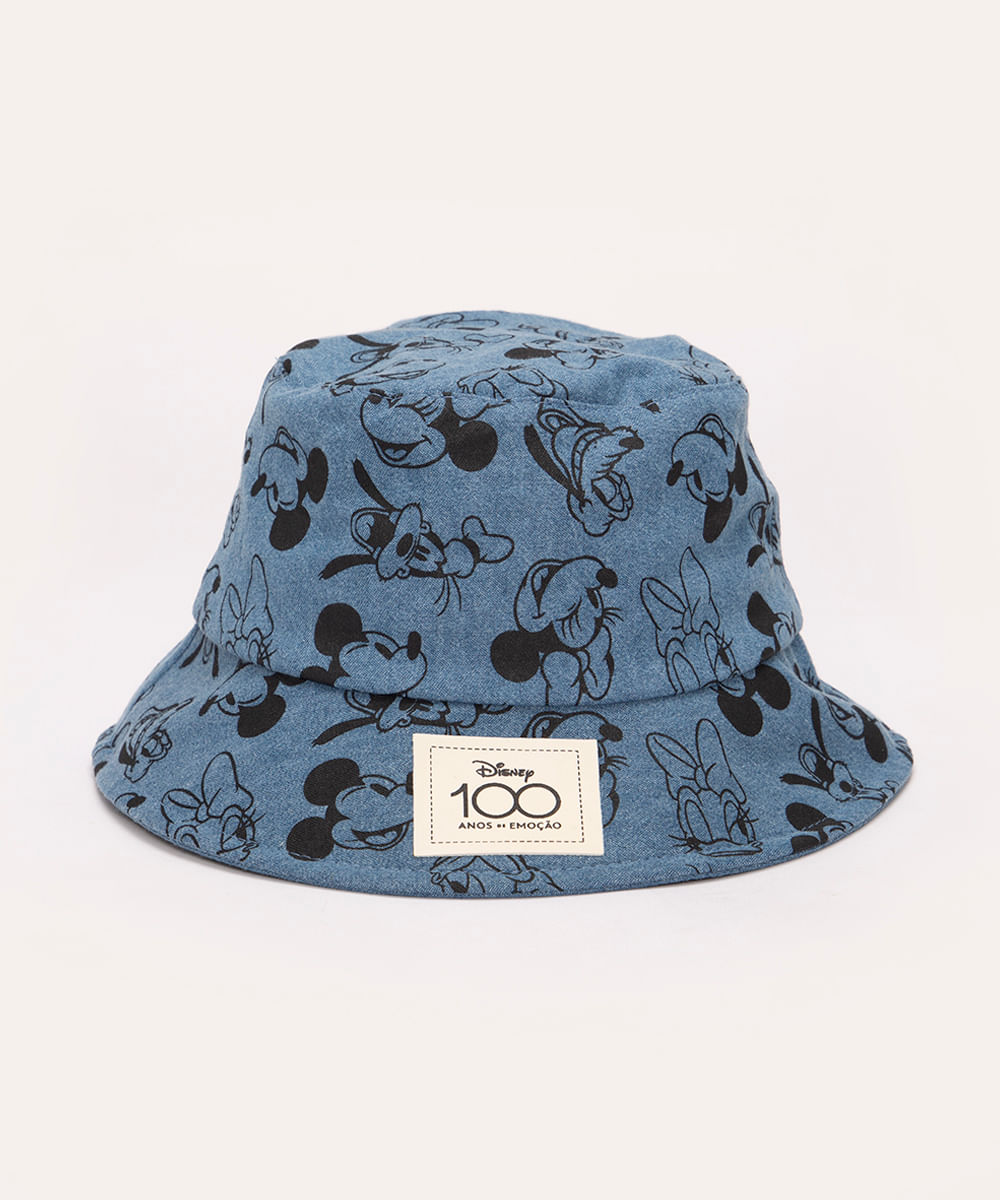 C&A chapéu juvenil bucket hat com bordado preto 