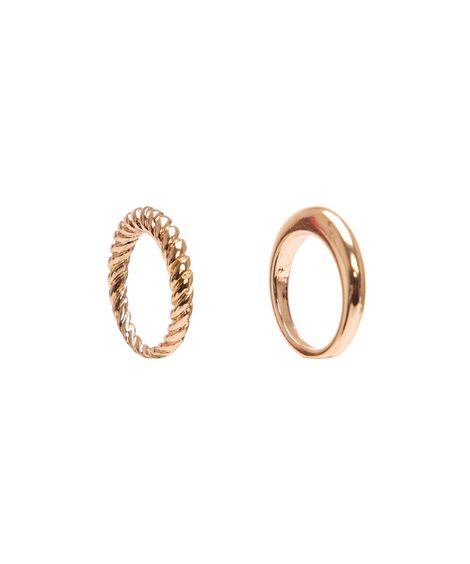 kit de 2 anéis detalhe strass dourado