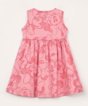 vestido de algodão infantil minnie  rosa
