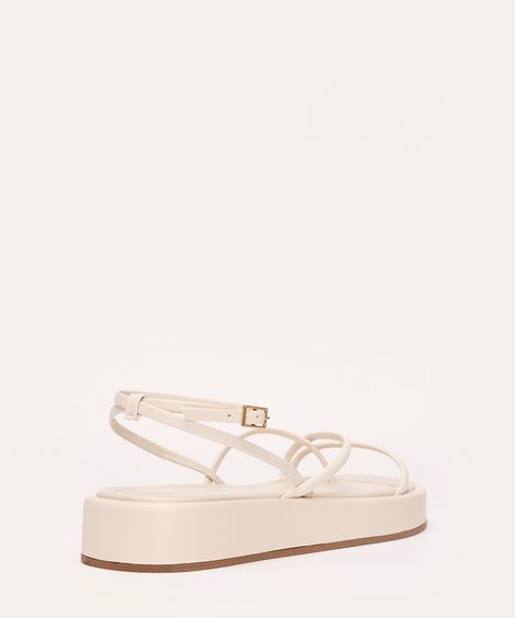 sandália flatform tiras trançadas oneself off white