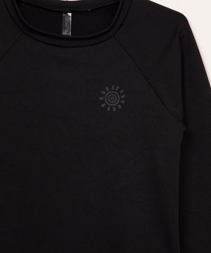 camiseta de praia infantil manga longa proteção uv preta