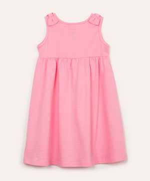 vestido infantil texturizado com laços pink