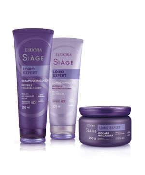 Eudora Kit Siàge Loiro Expert: Shampoo 250ml + Máscara 250g + Condicionador 200ml