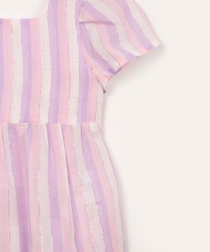 conjunto infantil blusa e short listrado rosa