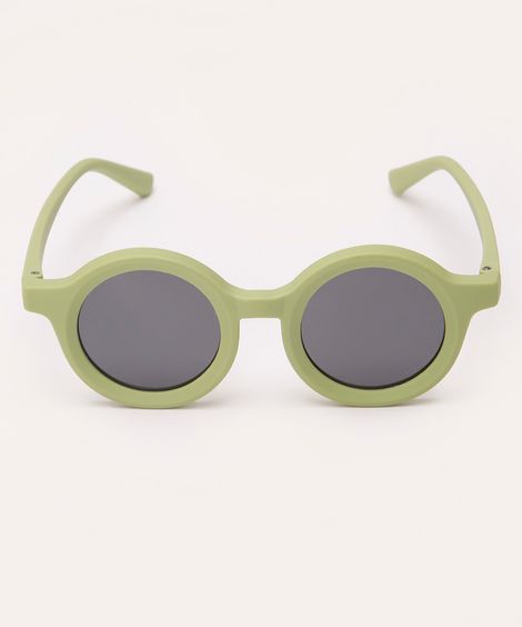 óculos de sol infantil redondo com proteção uv verde claro