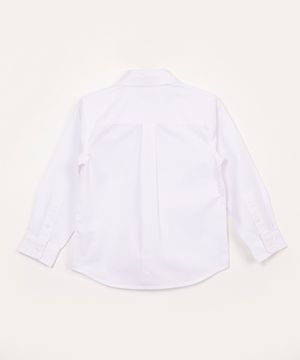 camisa de algodão infantil manga longa branco