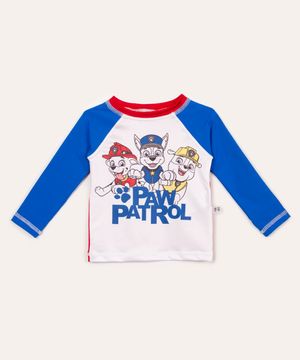 camiseta de praia infantil patrulha canina proteção uv colorido