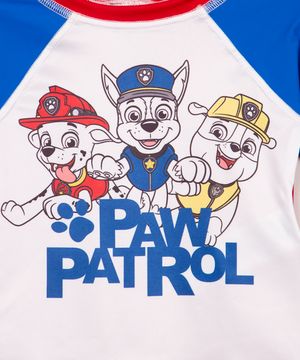 camiseta de praia infantil patrulha canina proteção uv colorido