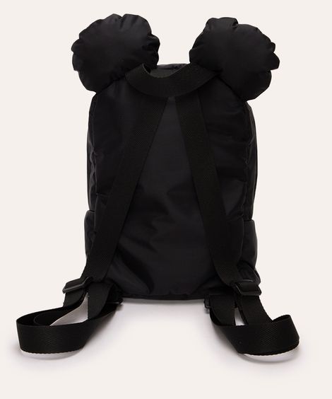 mochila infantil mickey com orelhas  preto