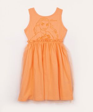 Vestido Laranja Moana Infantil