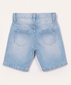 bermuda jeans infantil com bolsos azul claro