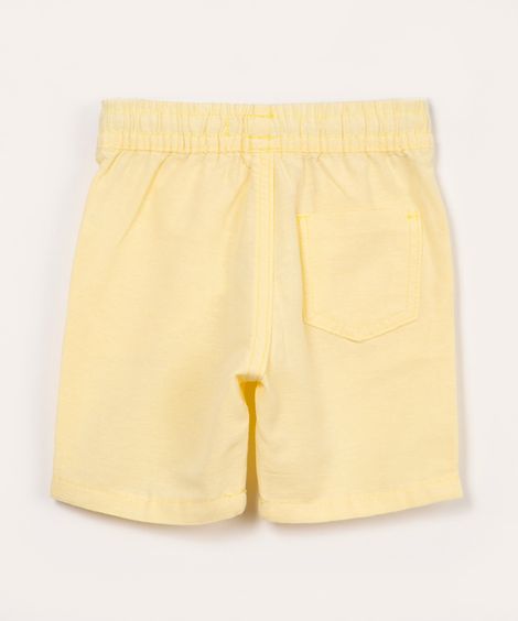 bermuda infantil com bolsos e cordão amarelo claro