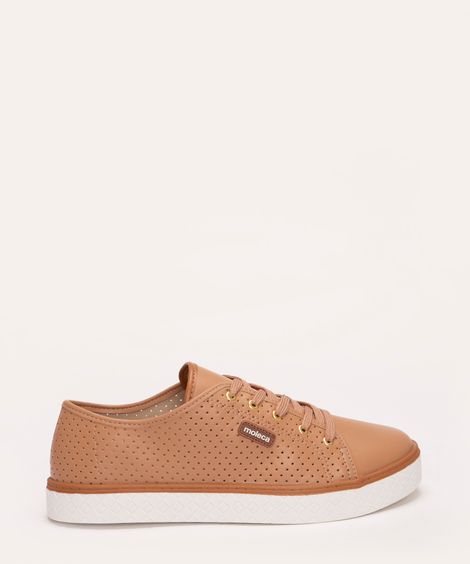 tênis micro furos moleca nude