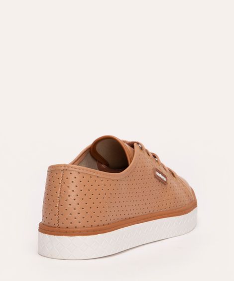 tênis micro furos moleca nude