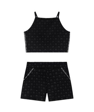 Conjunto Teen Feminino Blusa + Short Amora Preto Preto