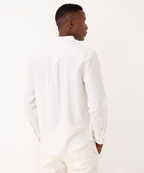 camisa com linho manga longa kaki