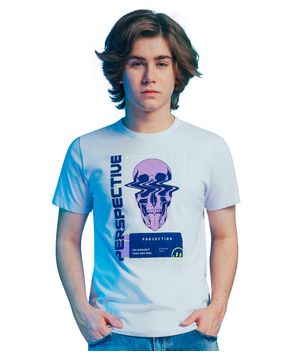 Camiseta Juvenil Masculina Caveira Rovitex Branco