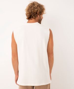regata machão de algodão coisas simples com bolso branco