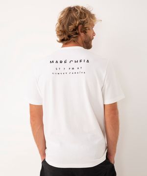 camiseta de algodão maré cheia manga curta off white