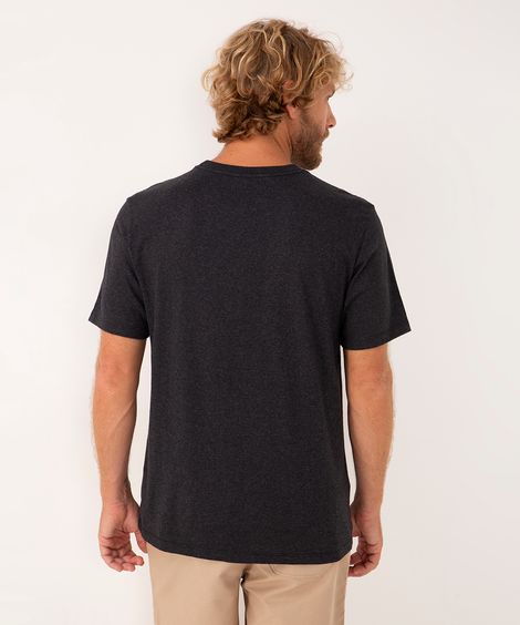 camiseta de algodão manga curta com bolso chumbo
